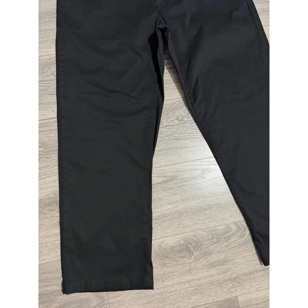 George Mens Chino Pants 42x30 Black Soot Stretch Straight Leg GM09493 Minimalist